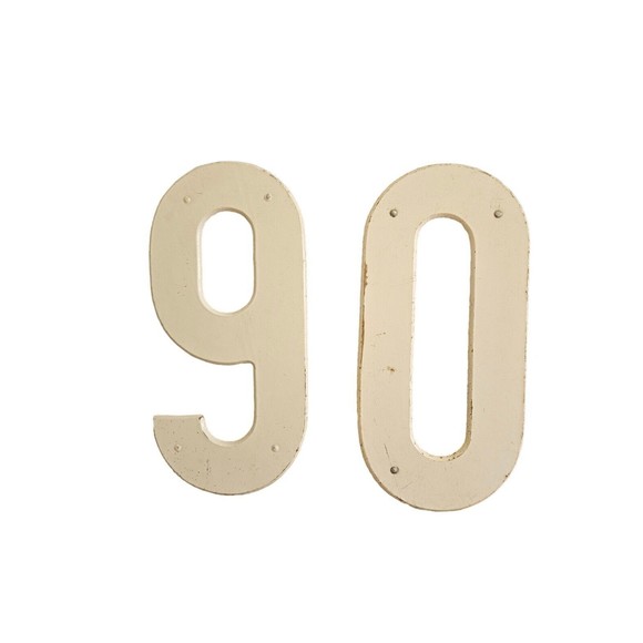 Vintage Billboard Numbers White 6 And 0 Wood Composite 17" - Picture 5 of 6